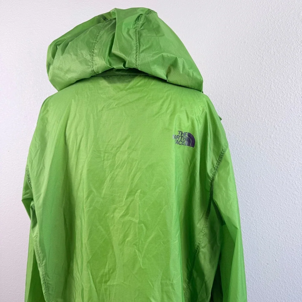 The North Face Mens Green Lightweight Hooded Windbreaker Hiking Jacket Large